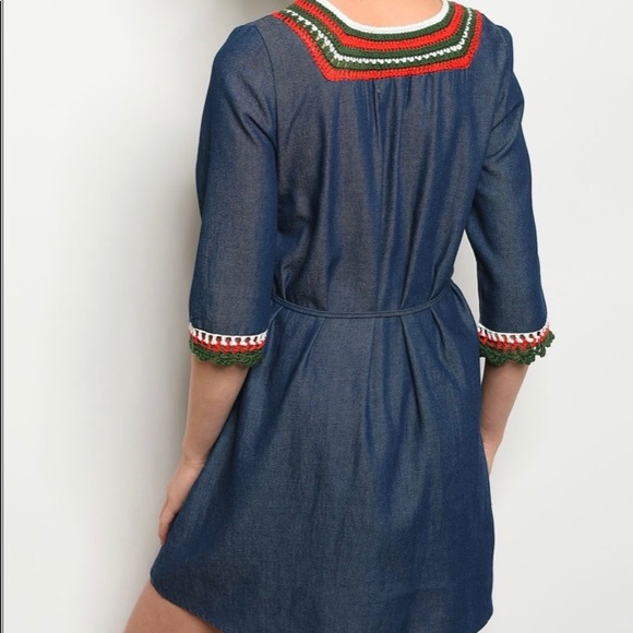 Host Picks🎊🎊Women’s midi dress Denim embroidered - Picture 2 of 12